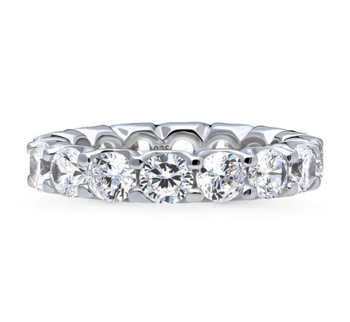 CZ Statement Eternity Ring in Sterling Silver