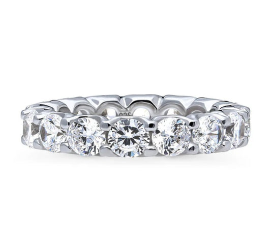 CZ Statement Eternity Ring in Sterling Silver