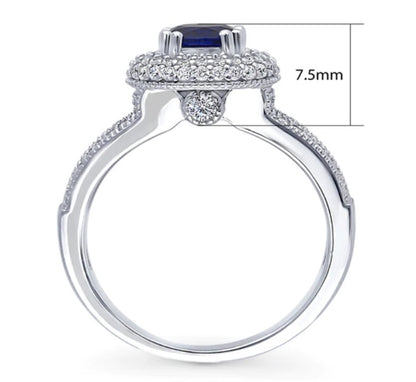 Halo Round CZ Split Shank Ring in Sterling Silver