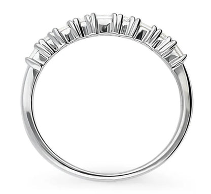Art Deco CZ Half Eternity Ring in Sterling Silver