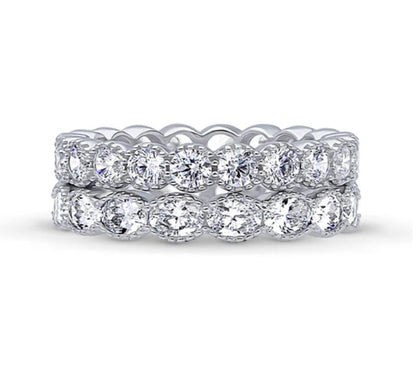Milgrain CZ Stackable Ring Set in Sterling Silver