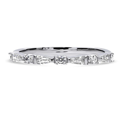 Art Deco CZ Half Eternity Ring in Sterling Silver