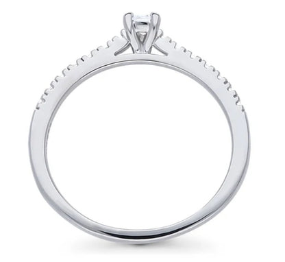 Solitaire 0.3ct Pear CZ Ring in Sterling Silver