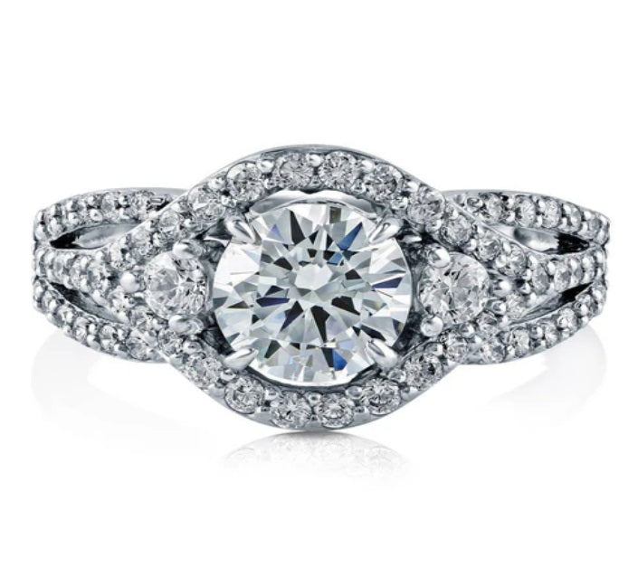 3-Stone Round CZ Ring in Sterling Silver