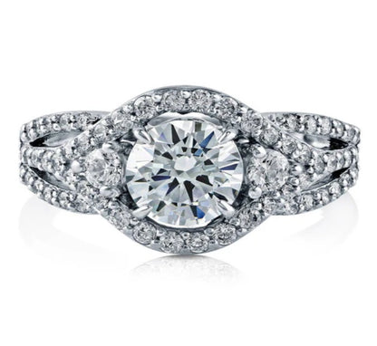 3-Stone Round CZ Ring in Sterling Silver