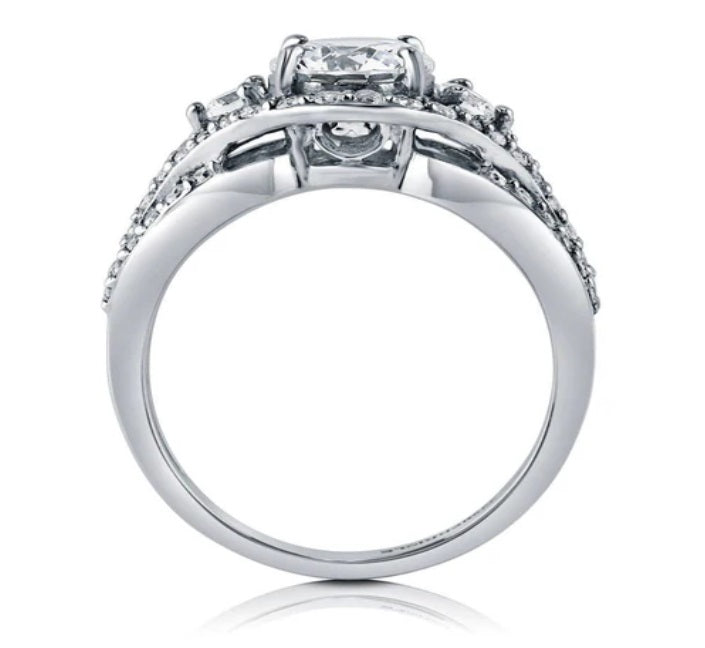 3-Stone Round CZ Ring in Sterling Silver