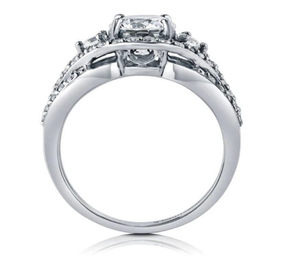 3-Stone Round CZ Ring in Sterling Silver