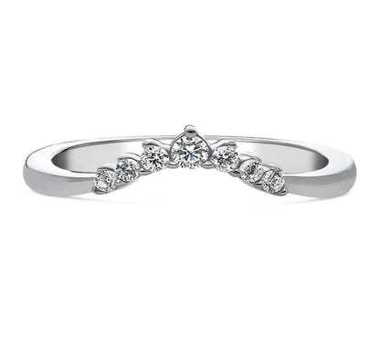 Wishbone 7-Stone CZ Curved Band in Sterling Silver