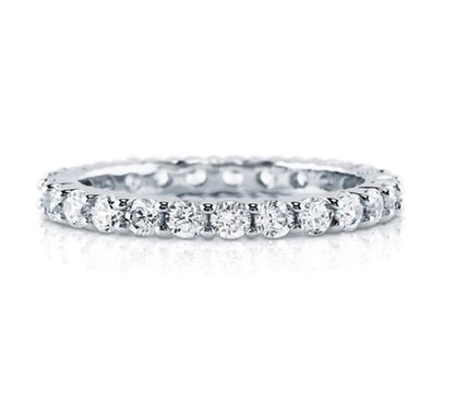 Pave Set CZ Eternity Ring in Sterling Silver