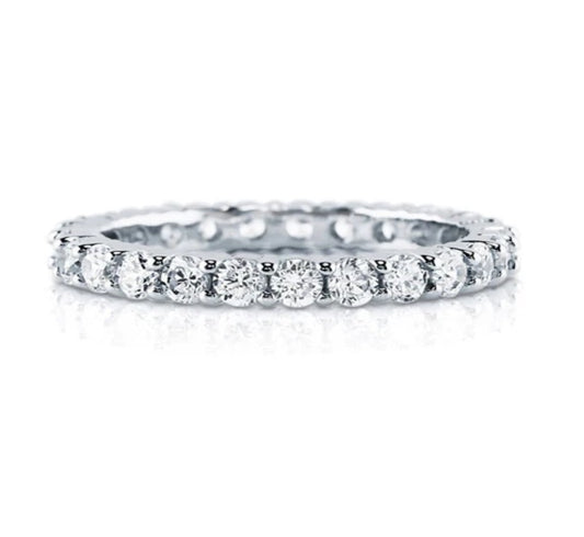 Pave Set CZ Eternity Ring in Sterling Silver