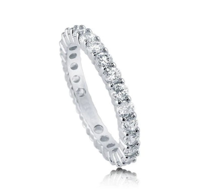 Pave Set CZ Eternity Ring in Sterling Silver