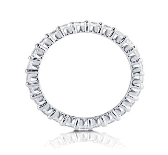Pave Set CZ Eternity Ring in Sterling Silver