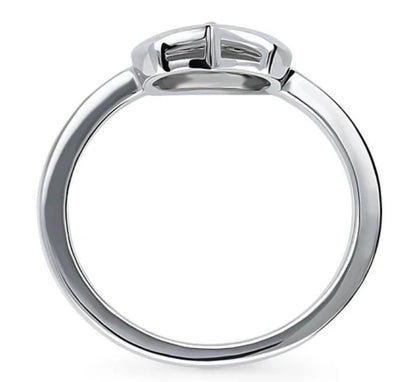 Owl CZ Ring in Sterling Silver
