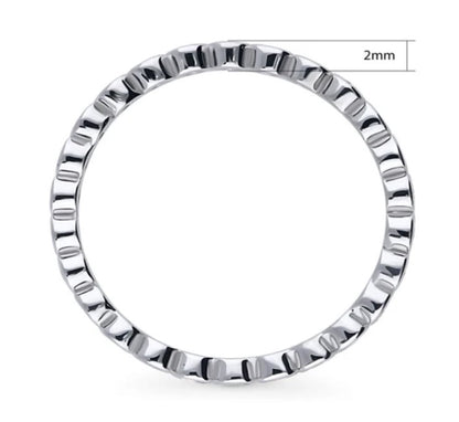 Bubble Bezel Set CZ Eternity Ring in Sterling Silver