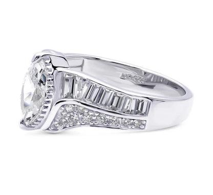 Halo Woven Marquise CZ Ring in Sterling Silver