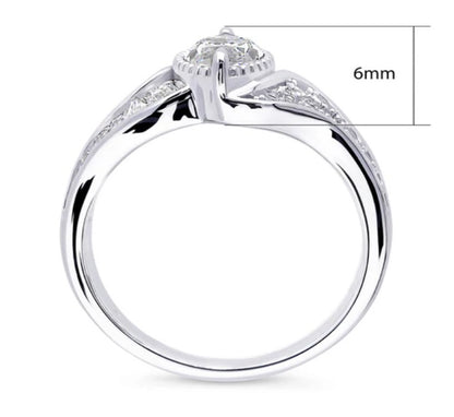 Halo Woven Marquise CZ Ring in Sterling Silver