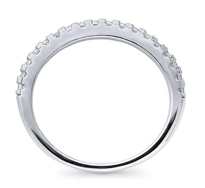 Pave Set CZ Half Eternity Ring in Sterling Silver