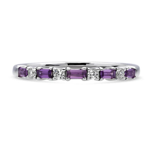 Art Deco CZ Half Eternity Ring in Sterling Silver