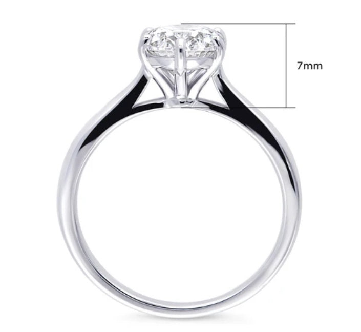 Solitaire 1.8ct Oval CZ Ring in Sterling Silver