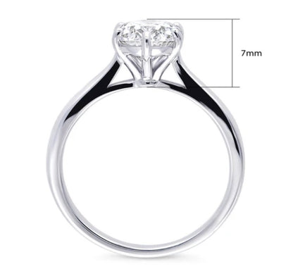 Solitaire 1.8ct Oval CZ Ring in Sterling Silver