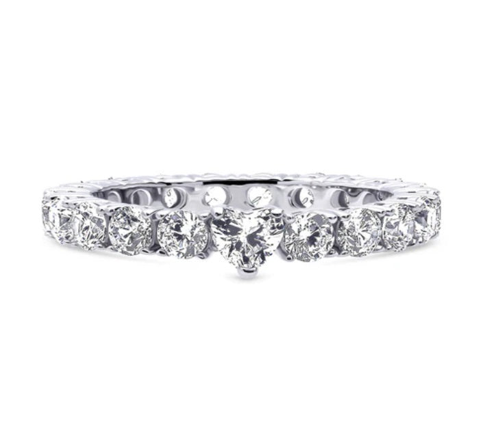 Solitaire 0.25ct Heart CZ Ring in Sterling Silver