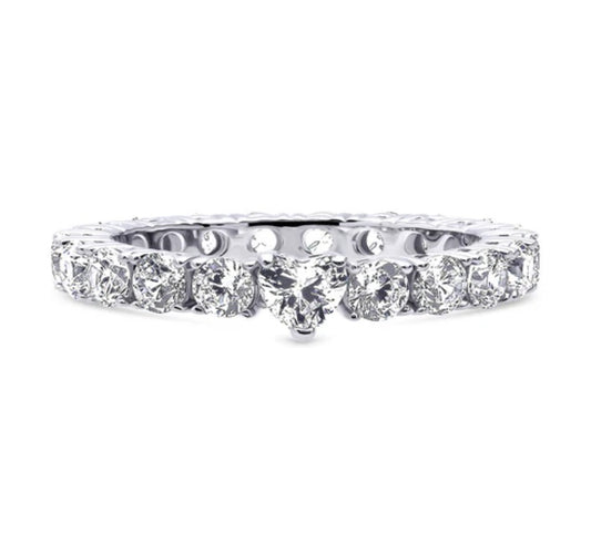 Solitaire 0.25ct Heart CZ Ring in Sterling Silver