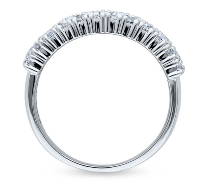 Art Deco CZ Half Eternity Ring in Sterling Silver