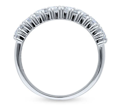 Art Deco CZ Half Eternity Ring in Sterling Silver