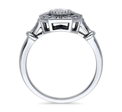 Art Deco CZ Ring in Sterling Silver