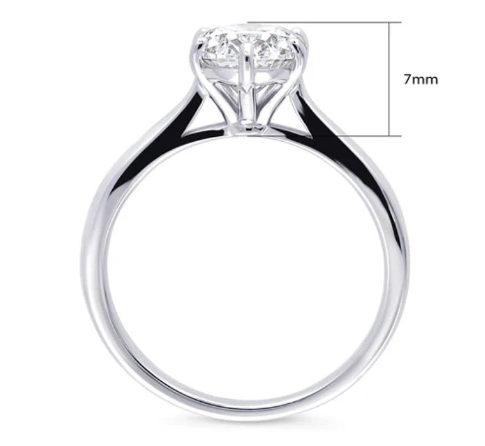 Solitaire 1.8ct Oval CZ Ring in Sterling Silver
