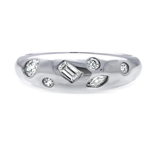 Dome CZ Stackable Band in Sterling Silver