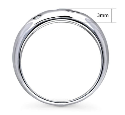 Dome CZ Stackable Band in Sterling Silver