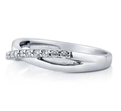 Infinity Criss Cross CZ Ring in Sterling Silver