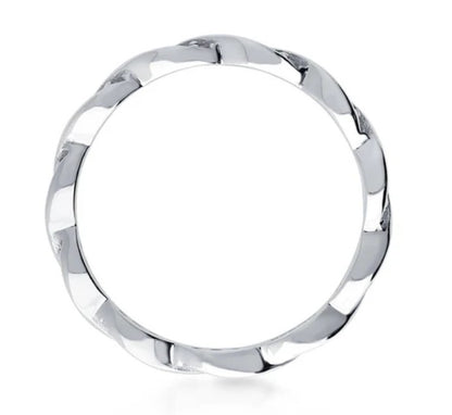 Woven Pave Set CZ Eternity Ring in Sterling Silver