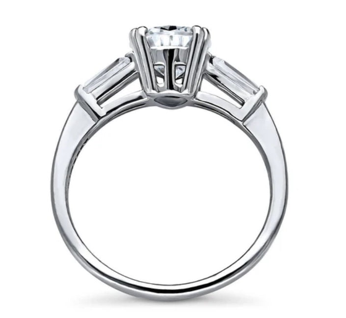 Solitaire 1.8ct Pear CZ Ring in Sterling Silver
