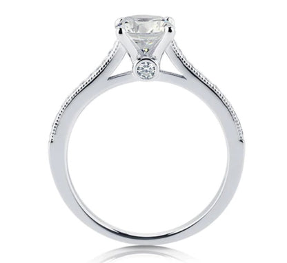 Solitaire 1ct Round CZ Ring in Sterling Silver