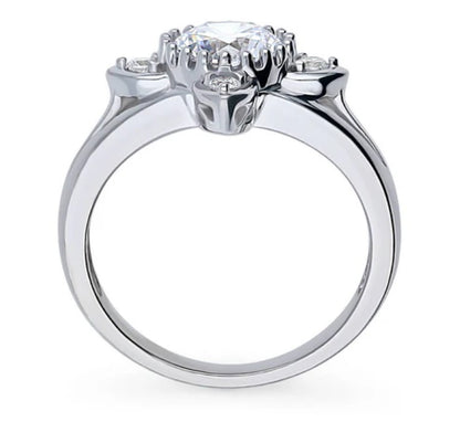 Flower CZ Ring in Sterling Silver