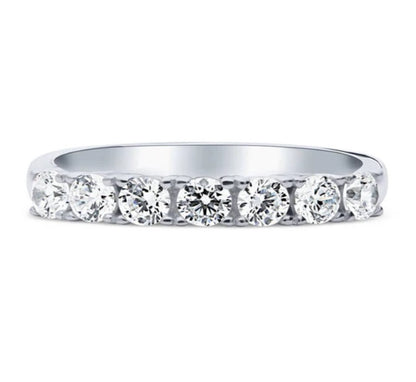 7-Stone CZ Half Eternity Ring in Sterling Silver