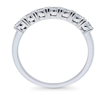 7-Stone CZ Half Eternity Ring in Sterling Silver