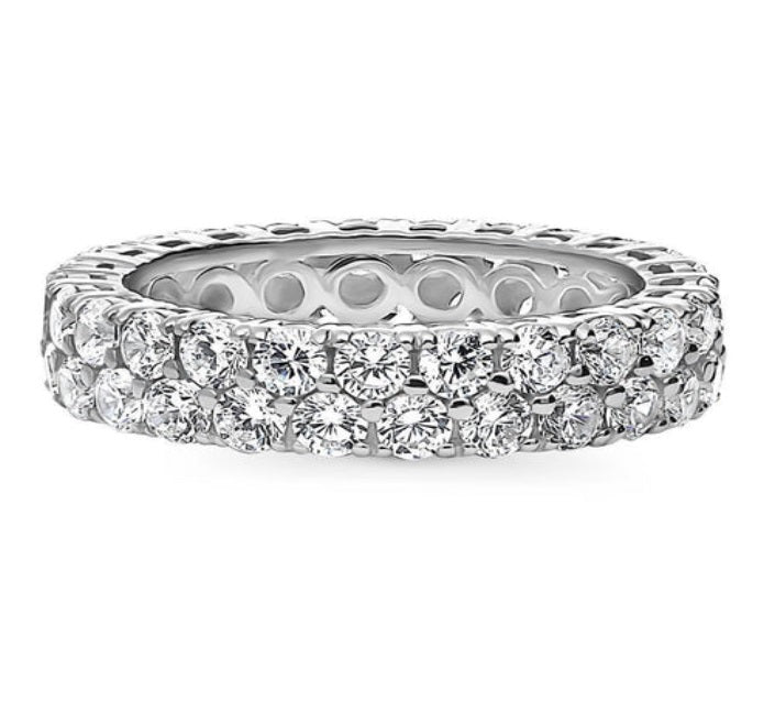 Pave Set CZ Eternity Ring in Sterling Silver
