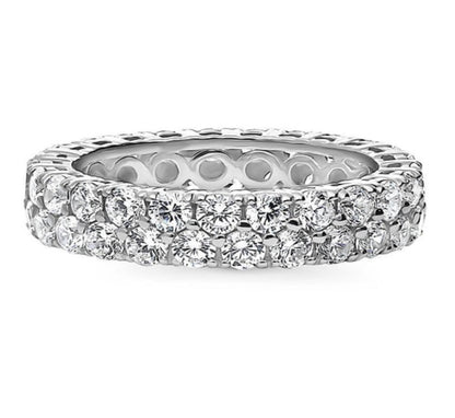 Pave Set CZ Eternity Ring in Sterling Silver