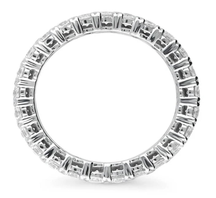 Pave Set CZ Eternity Ring in Sterling Silver