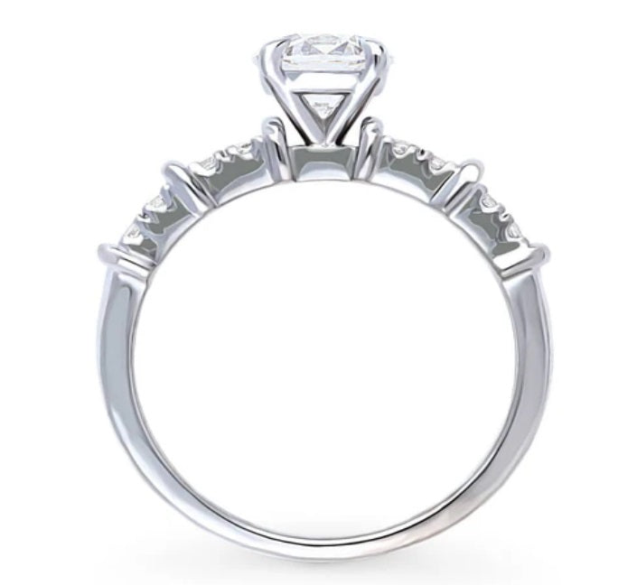 Solitaire 1ct Round CZ Ring in Sterling Silver
