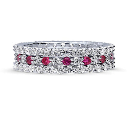 CZ Stackable Ring Set in Sterling Silver