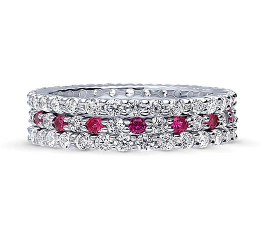 CZ Stackable Ring Set in Sterling Silver