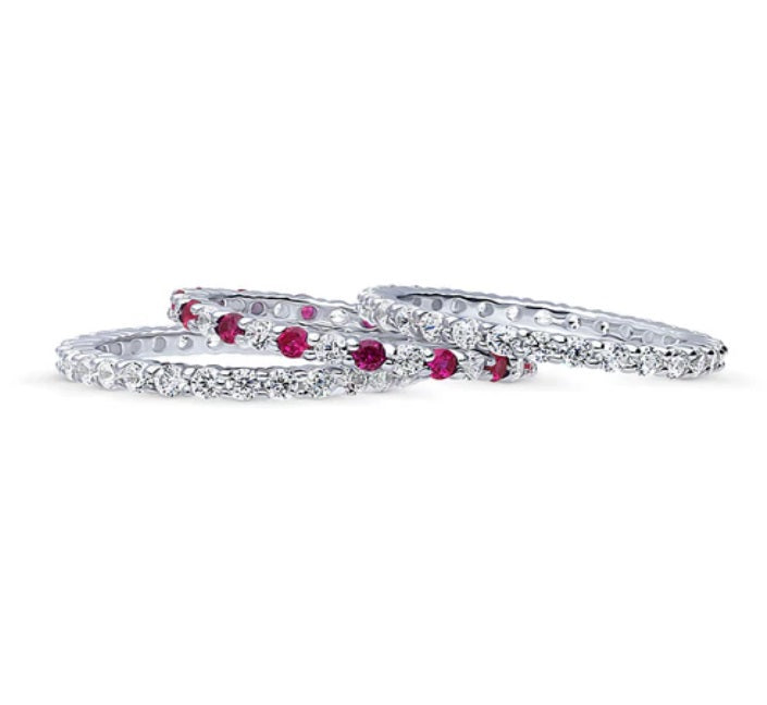 CZ Stackable Ring Set in Sterling Silver