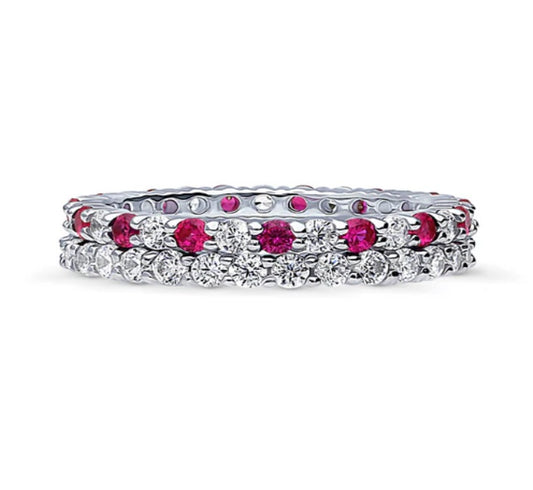 CZ Stackable Ring Set in Sterling Silver