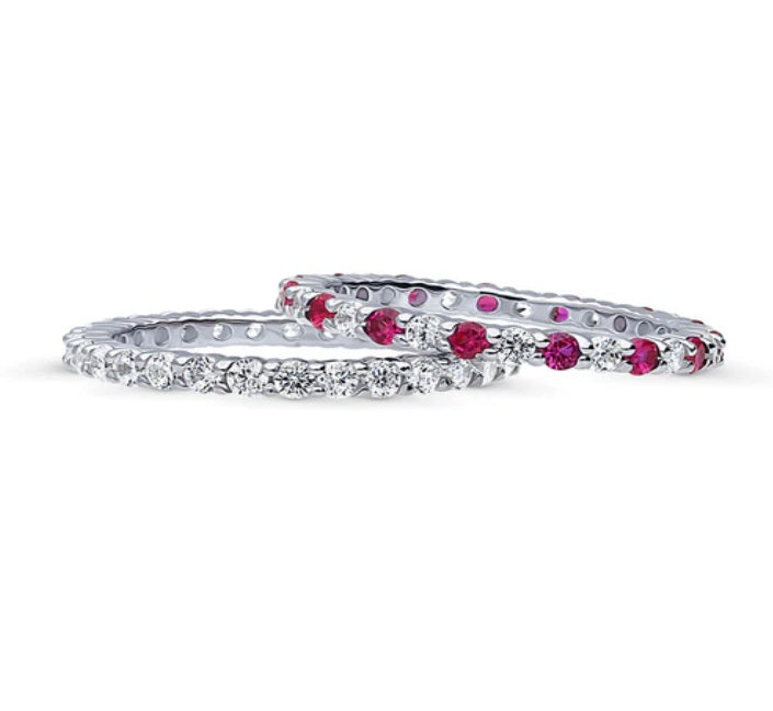 CZ Stackable Ring Set in Sterling Silver