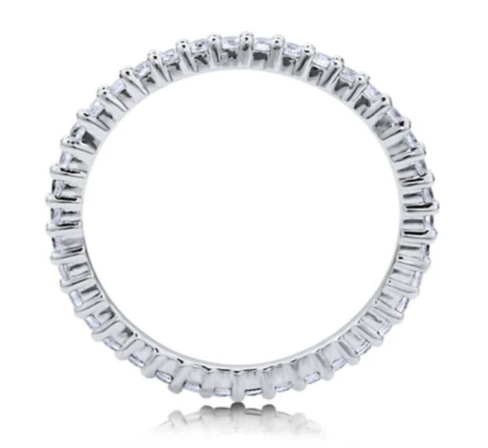 Pave Set CZ Eternity Ring in Sterling Silver