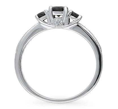 3-Stone Round CZ Ring in Sterling Silver